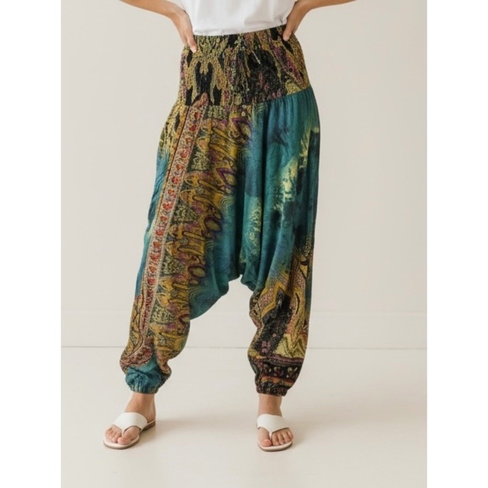 Vasa True 24" Elastic Waist S Harem Drop Crotch Pants Hippie Festival Genie